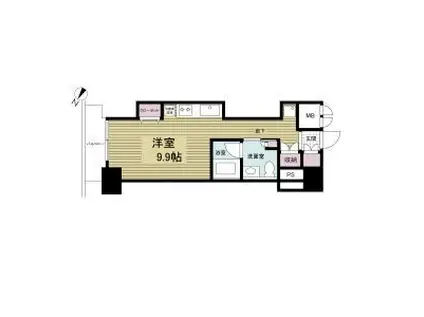 レジディア神戸磯上(ワンルーム/12階)の間取り写真