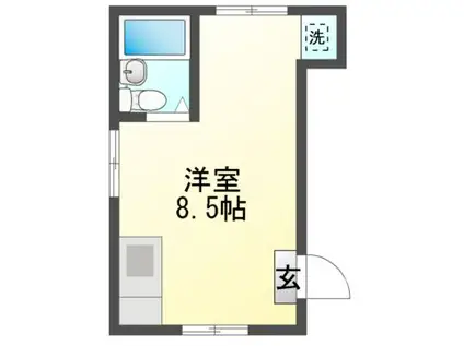 アリス石橋(ワンルーム/2階)の間取り写真