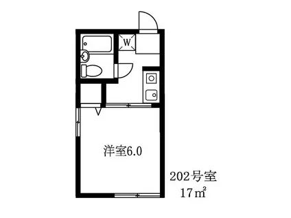 コーポ1652(1K/2階)の間取り写真