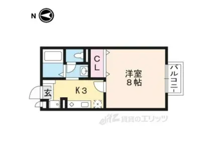 RIO AONO Ⅳ号館(1K/1階)の間取り写真