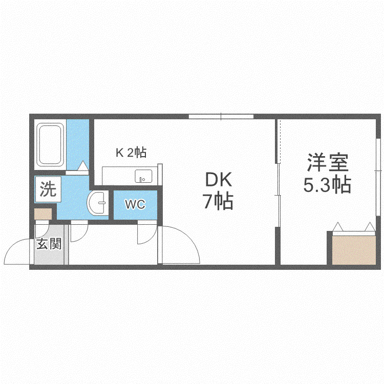 ルクル21(1LDK/1階)の間取り写真