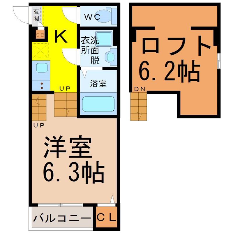 I-FLAG(1K/1階)の間取り写真