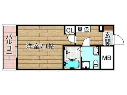 セレニテ高槻(1K/6階)の間取り写真