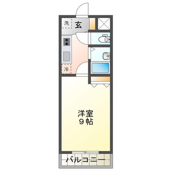 SOPHIA河芸(1K/1階)の間取り写真