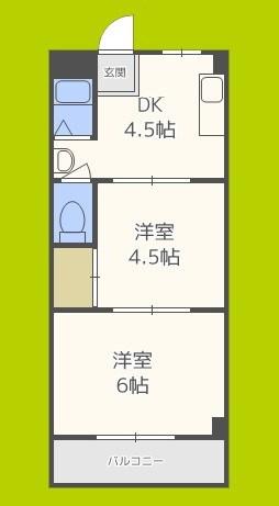 リアライズ北加賀屋(2DK/5階)の間取り写真