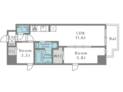 スプランディッド堀江(2LDK/8階)の間取り写真