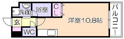 リード中央町(ワンルーム/12階)の間取り写真