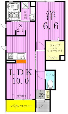 ミラリオ(1LDK/1階)の間取り写真