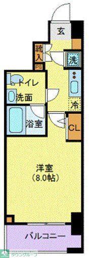 LEXE赤羽(1K/6階)の間取り写真