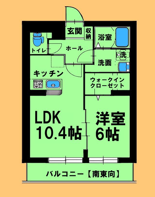 プレミアムコートみなみ野 I(1LDK/2階)の間取り写真