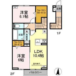 ASTRE(2LDK/2階)の間取り写真
