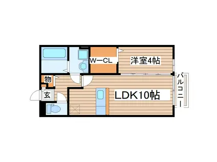 シャルマンコート杜A(1LDK/1階)の間取り写真