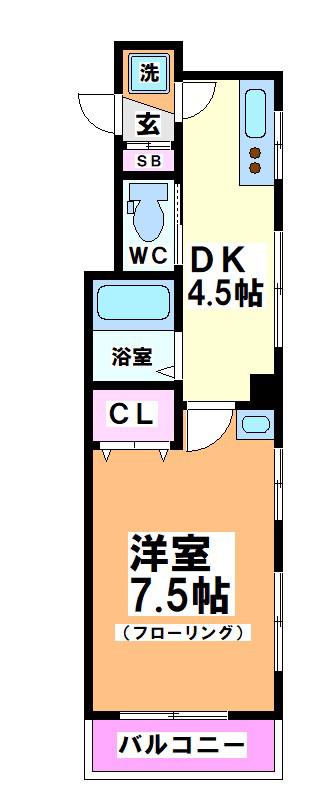 エトワール荻窪南(1DK/3階)の間取り写真