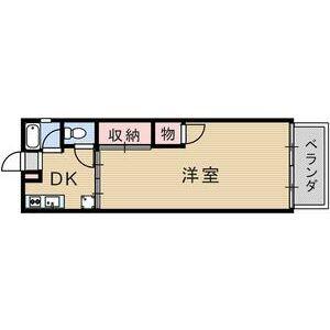 トリス岐阜(1DK/2階)の間取り写真