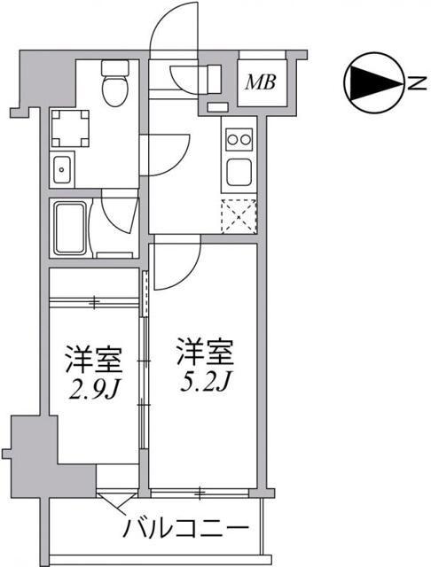 SYFORME住吉(2K/8階)の間取り写真