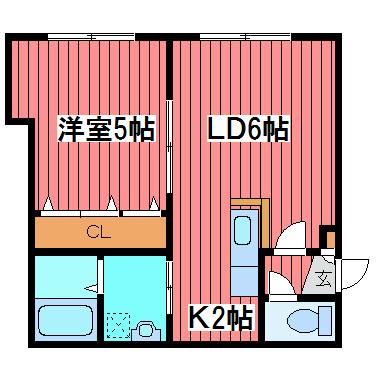 ドリームハウス月寒(1LDK/3階)の間取り写真