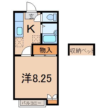 ANGELICE(1K/2階)の間取り写真