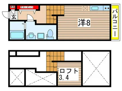 BRILLIA(ワンルーム/1階)の間取り写真