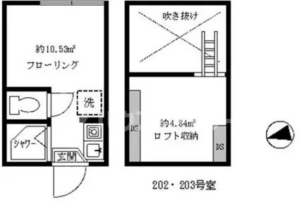 フェリスパンジー(ワンルーム/2階)の間取り写真