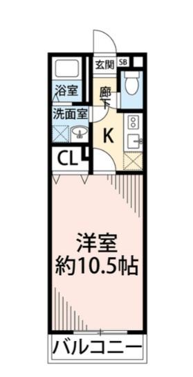 アムール DU MONDEI(1K/2階)の間取り写真