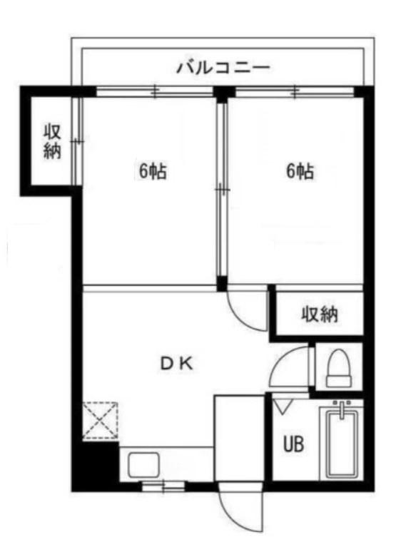 第2浜中マンション(2DK/3階)の間取り写真