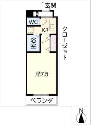 IBはら(1K/6階)の間取り写真
