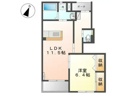 スプランディード(1LDK/1階)の間取り写真