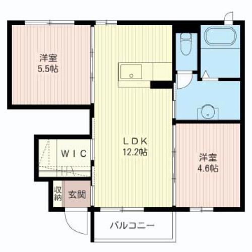 シス・シャンブル(2LDK/1階)の間取り写真