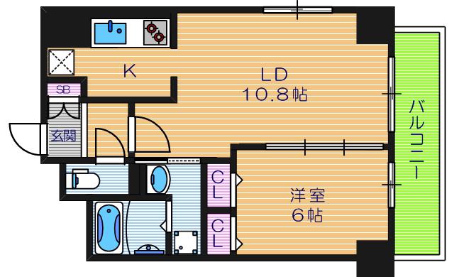 サンセリテ至誠会松崎町(1LDK/7階)の間取り写真