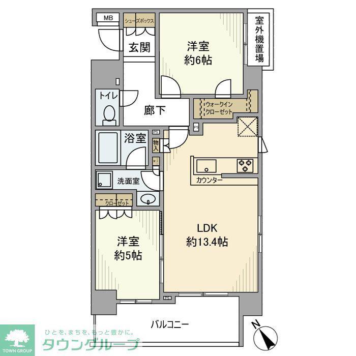 アンビシャス朝霞台(2LDK/2階)の間取り写真