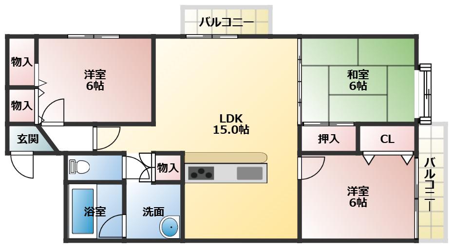 カーサー・アレグラ(3LDK/5階)の間取り写真