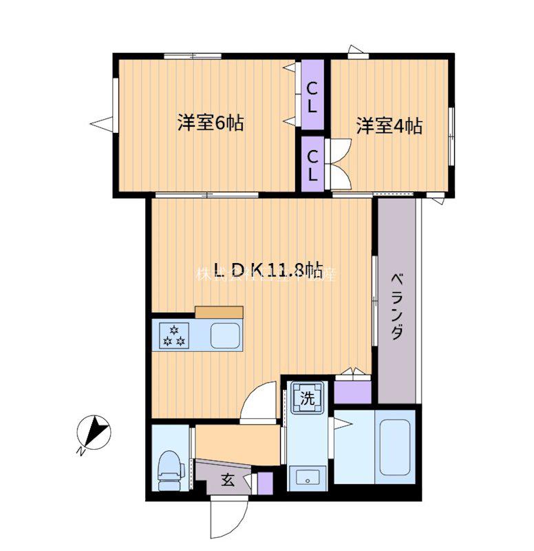 MAISONDEBANZAIII(2LDK/2階)の間取り写真