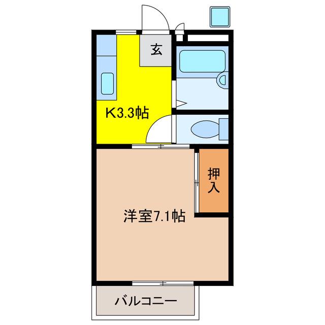パナハイツ大島(1K/2階)の間取り写真