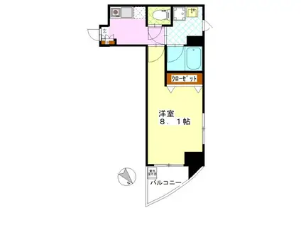 HIROS巽橋(1K/6階)の間取り写真