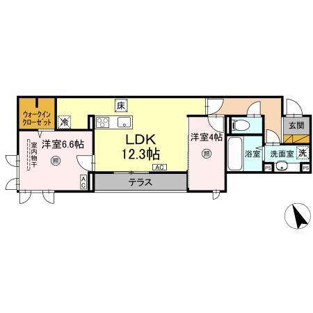 DS LIEN  B(2LDK/1階)の間取り写真
