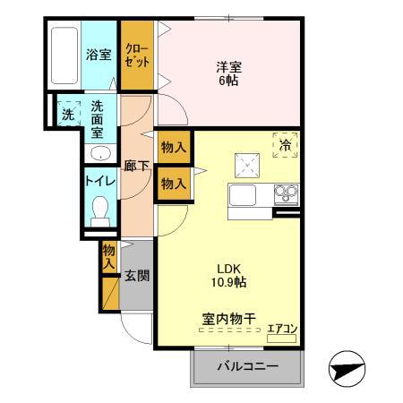 ボヌールロード(1LDK/1階)の間取り写真