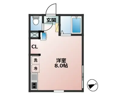 ステラ桜上水(ワンルーム/1階)の間取り写真