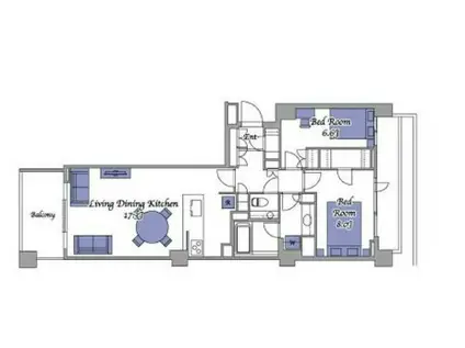 センチュリーフォレスト1号棟(2LDK/2階)の間取り写真
