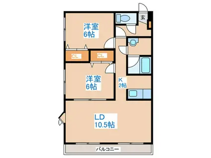 アーバンコートS20(2LDK/3階)の間取り写真