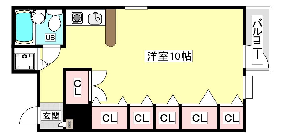 YAMATOCHI甲風園(ワンルーム/2階)の間取り写真