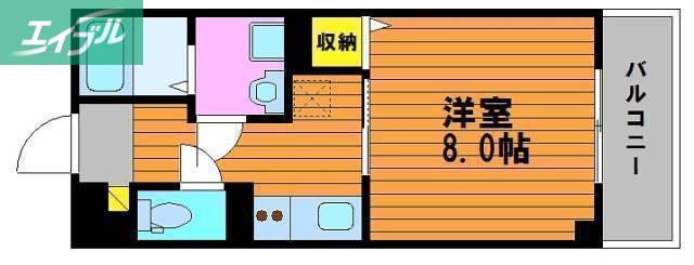 ARIOSO(1K/3階)の間取り写真
