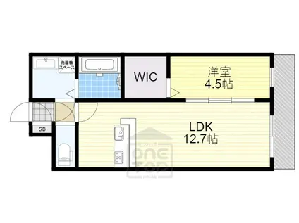 トレンヴィラ北摂(1LDK/2階)の間取り写真