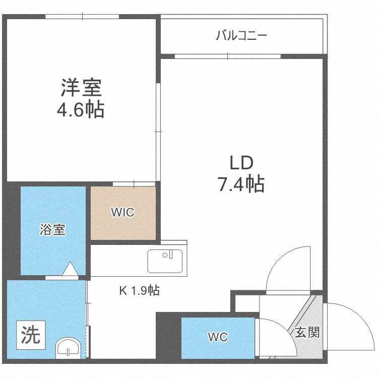 ル・ファール学園前(1LDK/3階)の間取り写真
