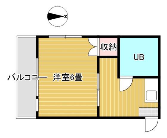 サンシャトービル(1K/2階)の間取り写真