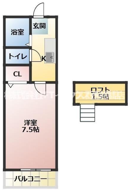 グランシャリオII(1K/2階)の間取り写真