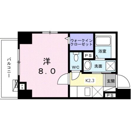 リバブルK(1K/4階)の間取り写真