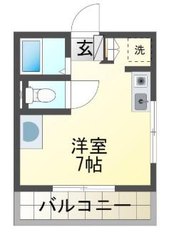 エクセラン生田(ワンルーム/3階)の間取り写真