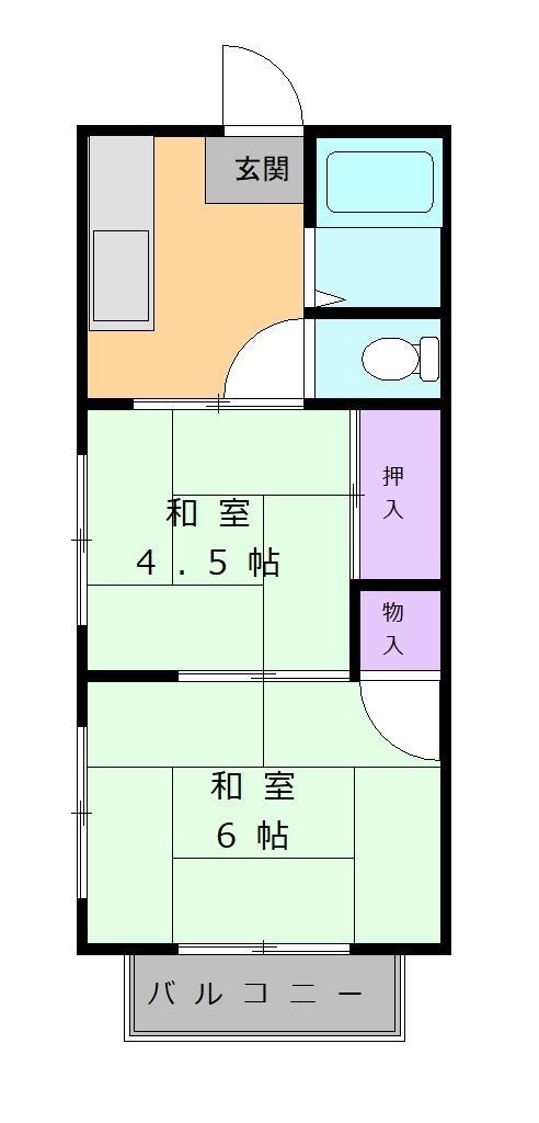 ハイツ・OKAI(2DK/2階)の間取り写真