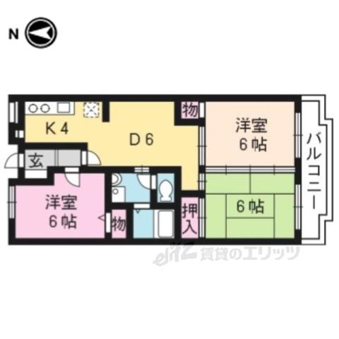 グリーンサム壱番館(3LDK/5階)の間取り写真