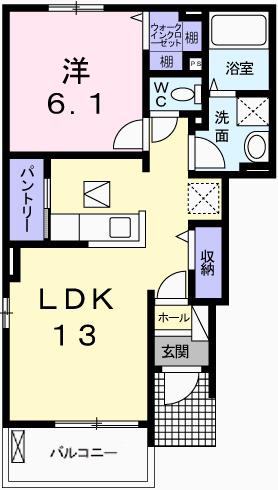 Y.R.M.レジデンス(1LDK/1階)の間取り写真